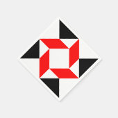 赤い白黒抽象芸術の幾何学的パターン スタンダードカクテルナプキン (角)