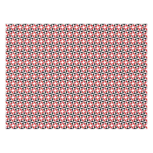 赤い白黒抽象芸術の幾何学的パターン テーブルクロス (正面(横))