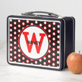 赤い白黒水玉模様名 メタルランチボックス (インサイチュ)