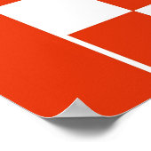 赤い白2月市松模様にのカレンダー ポスター (角)