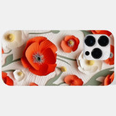 赤い白3-DルックポピーANEMONE花 Case-Mate iPhoneケース (裏面 (横))