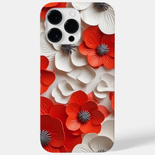 赤い白3-DルックポピーANEMONE花 Case-Mate iPhone 14 PRO MAXケース