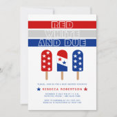 赤い白7月の氷の赤ちゃんポップ・アートのシャワー第4日 招待状 (正面)