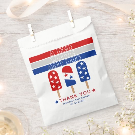 赤い白7月の氷柱の赤ちゃんシャワーの第4位 フェイバーバッグ (クリップ留めされた状態)