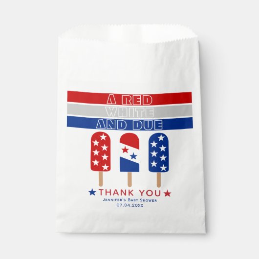 赤い白7月の氷柱の赤ちゃんシャワーの第4位 フェイバーバッグ (正面)