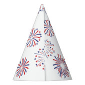 赤い白7月の爆竹の赤ちゃんシャワーの期限4日 パーティーハット (裏面)