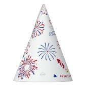 赤い白7月の爆竹の赤ちゃんシャワーの期限4日 パーティーハット (左)