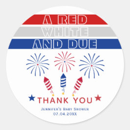 赤い白7月の爆竹の赤ちゃんシャワーの期限4日 ラウンドシール