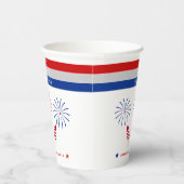 赤い白7月の爆竹の赤ちゃんシャワーの期限4日 紙コップ (右)