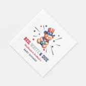 赤い白7月の赤ちゃんシャワーの第4日 スタンダードランチョンナプキン (角)