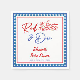 赤い白&デュースターズ7月の赤ちゃんシャワー4th スタンダードカクテルナプキン