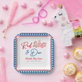 赤い白&デュースターズ7月の赤ちゃんシャワー4th ペーパープレート (パーティー)