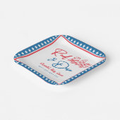 赤い白&デュースターズ7月の赤ちゃんシャワー4th ペーパープレート (傾斜あり)