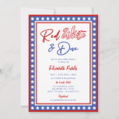 赤い白&デュースターズ7月の赤ちゃんシャワー4th 招待状 (正面)