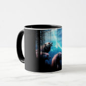 赤い目で吠える狼 マグカップ (正面左)