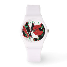 赤い目で見る女性の腕時計 腕時計