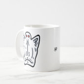 赤い目と尖った耳の吸血鬼のような生き物 コーヒーマグカップ (正面左)