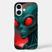 赤い目のエイリアンiPhone 16ケース Case-Mate iPhoneケース (裏面)