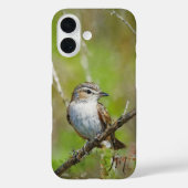 赤い目のヴィレオ鳥の絵を描名前をカスタムする Case-Mate iPhoneケース (裏面)