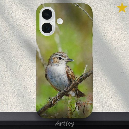 赤い目のヴィレオ鳥の絵を描名前をカスタムする Case-Mate iPhoneケース