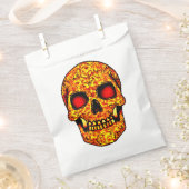 赤い目をした恐ろしいハロウィーンスカル フェイバーバッグ (クリップ留めされた状態)