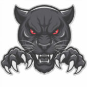 赤い目をした攻撃的なブラックパンサー シール (正面)