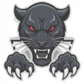 赤い目をした攻撃的なブラックパンサー シール (正面)
