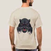 赤い目をした攻撃的なブラックパンサー Tシャツ (裏面)