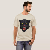 赤い目をした攻撃的なブラックパンサー Tシャツ (正面フル)