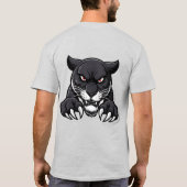 赤い目をした攻撃的なブラックパンサー Tシャツ (裏面)