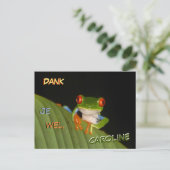 赤い目をした派手な夜のカエル　サンキュー ポストカード (スタンド正面)