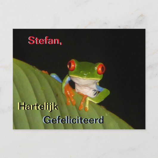 赤い目をした派手な夜のカエル 誕生日ポストカード ポストカード (正面)