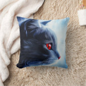 赤い目をした猫 クッション (ブランケット)