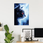 赤い目をした猫 ポスター (ホームオフィス)