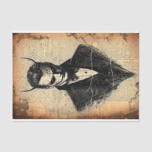 赤い目ビクトリアンBB5デコページ付きゴシック風の悪魔 薄葉紙 (正面)