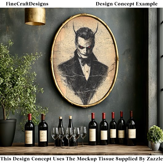 赤い目ビクトリアンBB5デコページ付きゴシック風の悪魔 薄葉紙