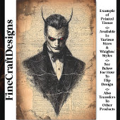 赤い目ビクトリアンBB5デコページ付きゴシック風の悪魔 薄葉紙