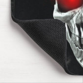 赤い目白熱［赤熱］光を放つのスカル マウスパッド (コーナー)