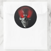 赤い目白熱［赤熱］光を放つのスカル ラウンドシール (バッグ)