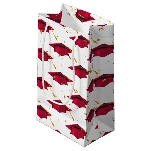 赤い目盛りキャップ付き紙吹雪 スモールペーパーバッグ (正面アングル)