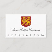 赤い盾の紋章学の金ライオン 名刺 (正面)