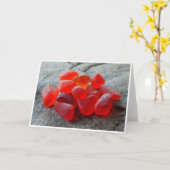 赤い真のグリーティングカードの山 カード (黄色い花)