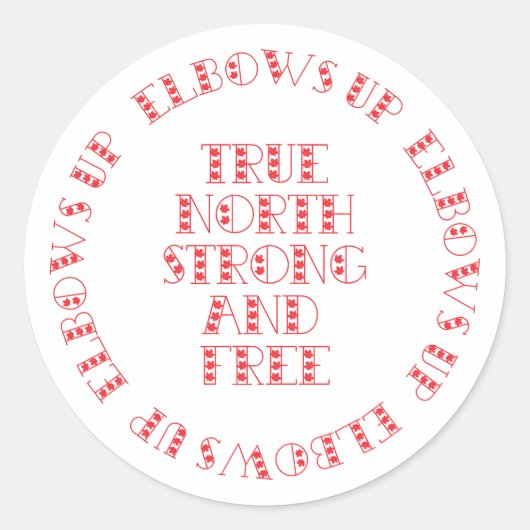 赤い真北の強いフリーエルボ ラウンドシール (正面)
