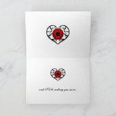 赤い眼球をハートに黒でバレンタイン シーズンカード (内部)