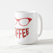 赤い眼鏡の笑顔のコーヒー コーヒーマグカップ (正面右)