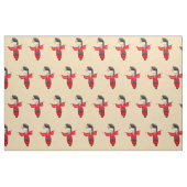 赤い着物のかわいい芸術の日本のな漫画の人形 ファブリック (ファットクウォーター)