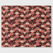 赤い着物柄のテクスチャーウェーブスタイル ラッピングペーパー (フラット)