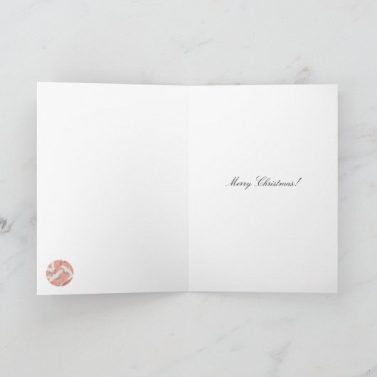 赤い着物鶴飛んでいるカスタマイズ可能金ゴールド サンキューカード (内部)