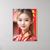 赤い着物 キャンバスプリント (正面)