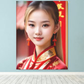 赤い着物 キャンバスプリント (インサイチュ (ウッドフロア))